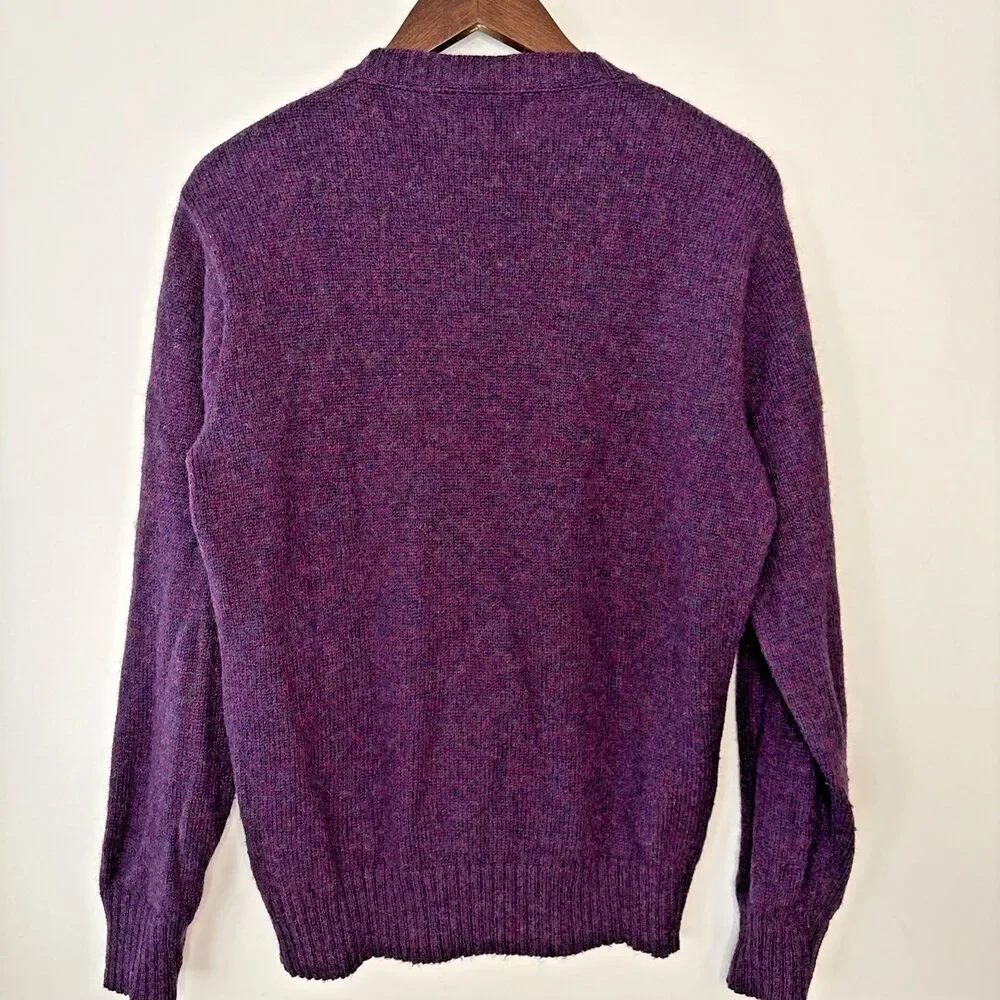 VTG Puritan Shetland Wool Sweater Mens M Purple Navy Marled Scotland Grandpa